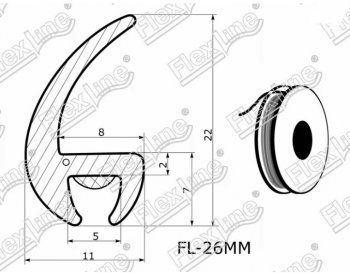 239 р. Универсальный уплотнитель FlexLine (26 mm, 1 погонный метр) Nissan Armada TA60 дорестайлинг (2003-2007)  с доставкой в г. Кемерово. Увеличить фотографию 2