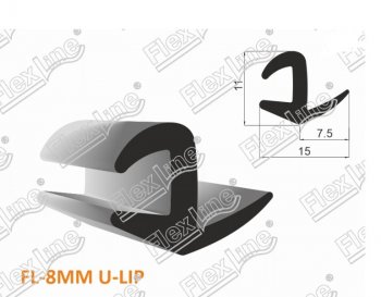 195 р. Универсальный уплотнитель FlexLine (8 mm U-LIP, 1 погонный метр) Volkswagen Passat B6 седан (2005-2011)  с доставкой в г. Кемерово. Увеличить фотографию 2