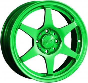 12 799 р. Кованый диск Slik Classik 6x14 (RAL 6038 ярко зеленый)   (Цвет: RAL 6038 ярко зеленый)  с доставкой в г. Кемерово. Увеличить фотографию 1