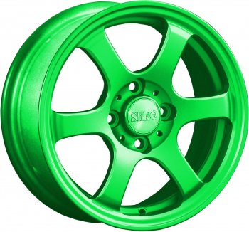 12 799 р. Кованый диск Slik Classik 6x14 (RAL 6038 ярко-зеленый)   (Цвет: RAL 6038 ярко-зеленый)  с доставкой в г. Кемерово. Увеличить фотографию 1