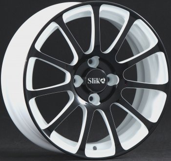 14 199 р. Кованый диск Slik Classik 6.5x15 (Белый глянец с черной лицевой поверхностью)   (Цвет: Белый глянец с черной лицевой поверхностью)  с доставкой в г. Кемерово. Увеличить фотографию 1
