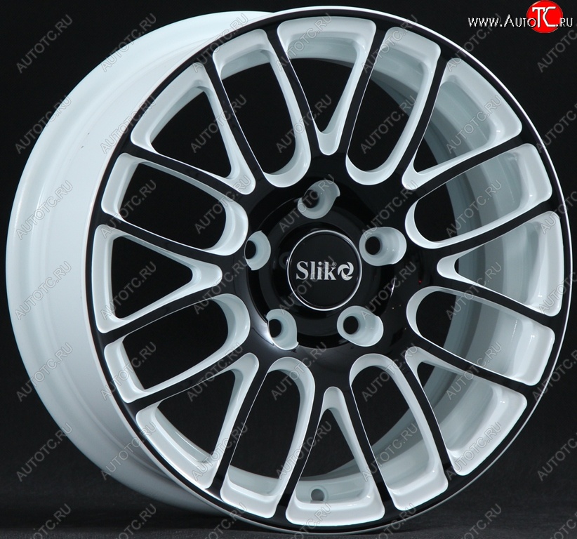 11 899 р. Кованый диск Slik Classik 6.5x15 (Белый глянец с черной лицевой поверхностью)   (Цвет: Белый глянец с черной лицевой поверхностью)  с доставкой в г. Кемерово