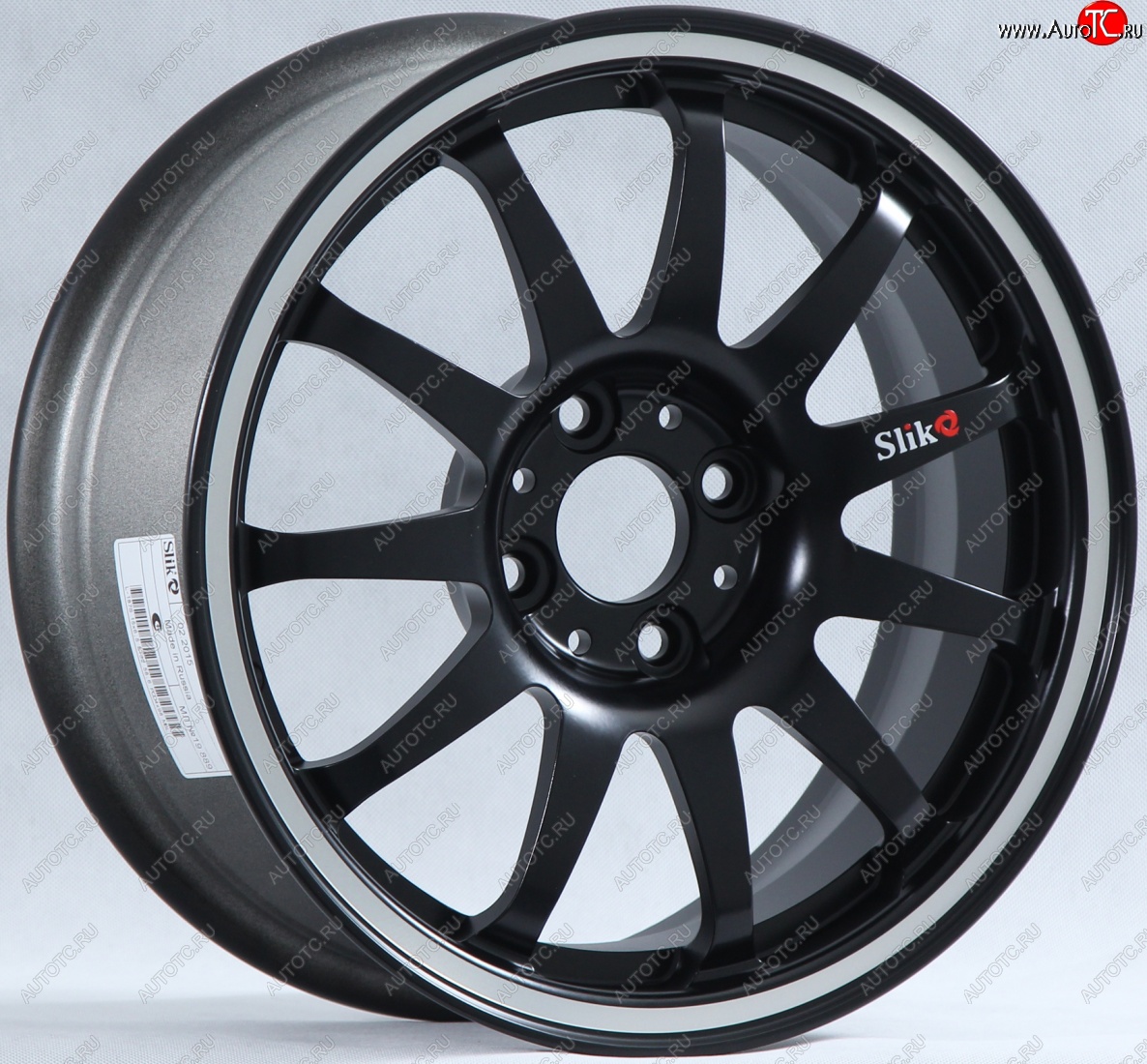 7 899 р. Кованый диск Slik Classik 6.5x15 (Черный глянцевый с полированым ободом)   (Цвет: Черный глянцевый с полированным ободом)  с доставкой в г. Кемерово