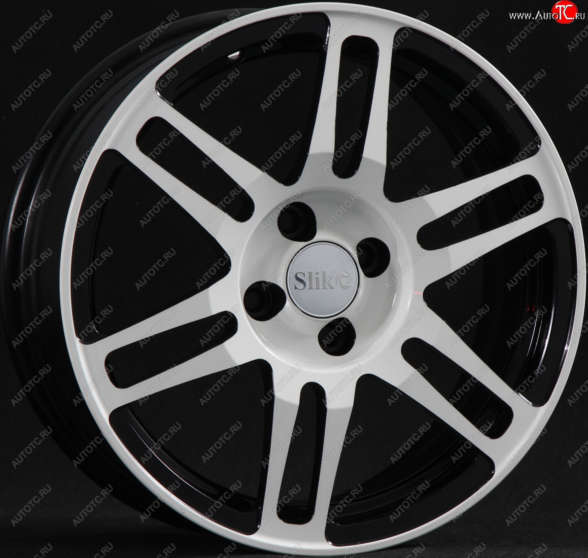 12 949 р. Кованый диск Slik classik R16x6.5 Черный глянцевый с белой лицевой поверхностью (BKFW) 6.5x16   (Цвет: BKFW)  с доставкой в г. Кемерово