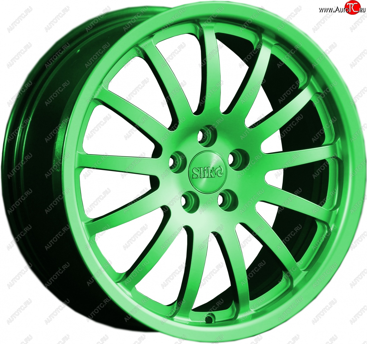14 599 р. Кованый диск Slik classik R17x7.5 RAL 6038 ярко зеленый (6038) 7.5x17   (Цвет: 6038)  с доставкой в г. Кемерово