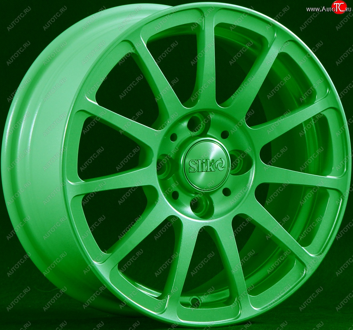 12 849 р. Кованый диск Slik Classik 5.5x14 (зелёный)   (Цвет: зелёный)  с доставкой в г. Кемерово