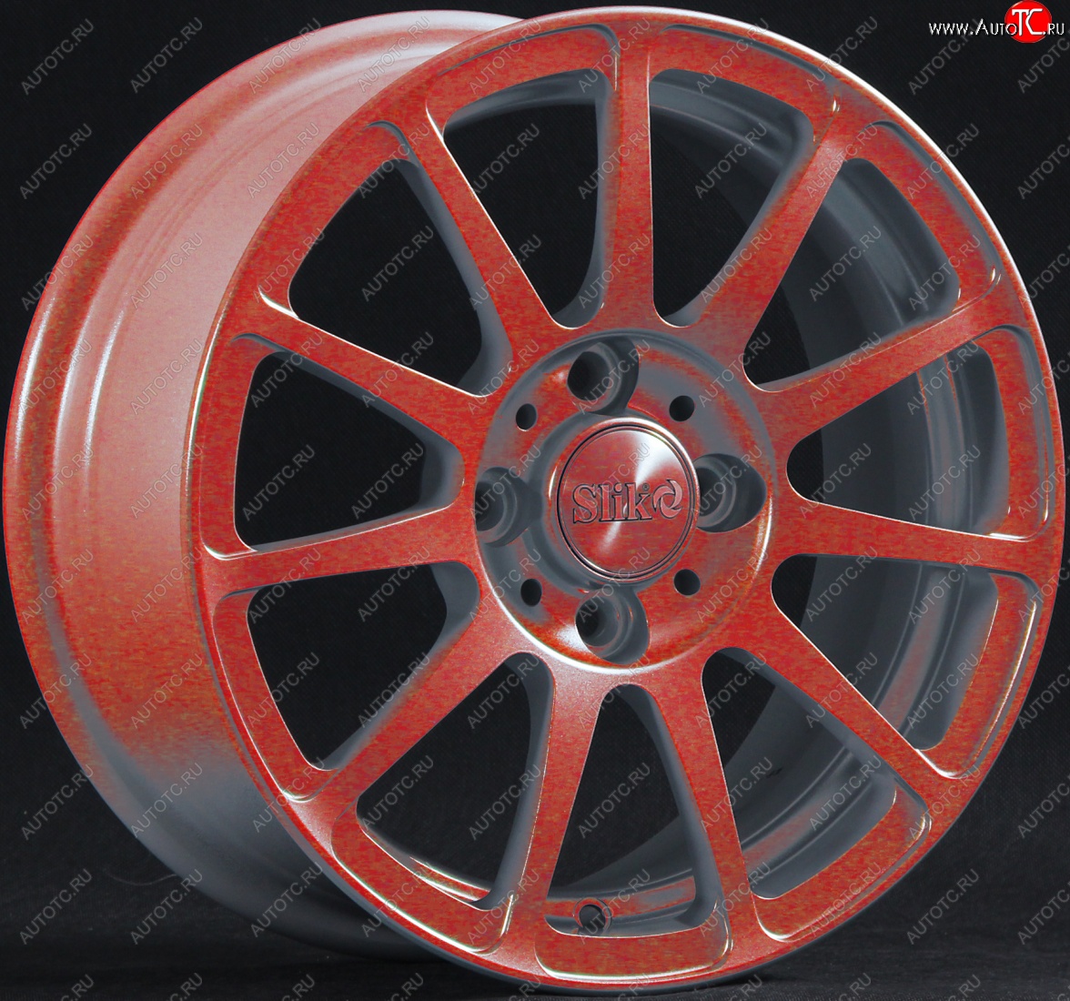 12 849 р. Кованый диск Slik Classik 5.5*14 (Cendy - red)   (Цвет: Cendy - red)  с доставкой в г. Кемерово