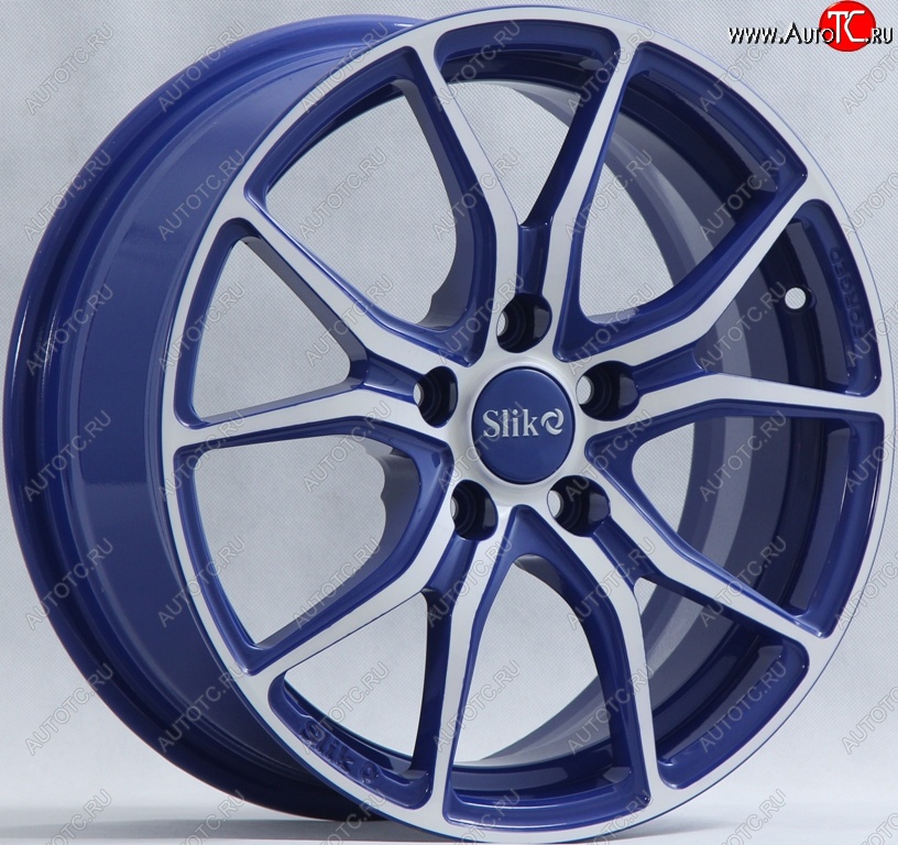 19 449 р. Кованый диск Slik premium R16x6.5 Синий с белой лицевой поверхностью (BLUEFW) 6.5x16   (Цвет: BLUEFW)  с доставкой в г. Кемерово
