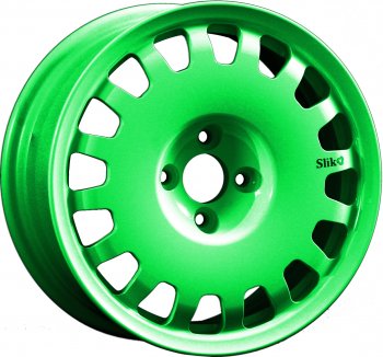 15 249 р. Кованый диск Slik Sport 6.5x15 (RAL 6038 ярко-зеленый) 6.5x15/4-5x98-120 D54.1-72.6   (Цвет: RAL 6038 ярко-зеленый)  с доставкой в г. Кемерово. Увеличить фотографию 1