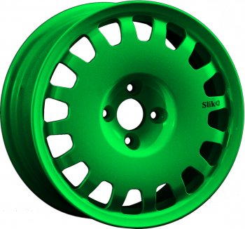 15 249 р. Кованый диск Slik Sport 6.5x15 (Зеленый) 6.5x15/4-5x98-120 D54.1-72.6   (Цвет: Зеленый)  с доставкой в г. Кемерово. Увеличить фотографию 1