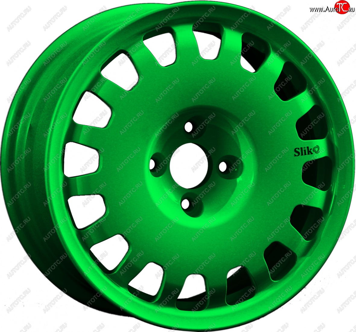 15 249 р. Кованый диск Slik Sport 6.5x15 (Зеленый) 6.5x15/4-5x98-120 D54.1-72.6   (Цвет: Зеленый)  с доставкой в г. Кемерово