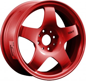7 899 р. Кованый диск Slik Sport 6.5x15 (Candy красный) 6.5x15/4-5x98-120 D54.1-72.6   (Цвет: Candy красный)  с доставкой в г. Кемерово. Увеличить фотографию 1