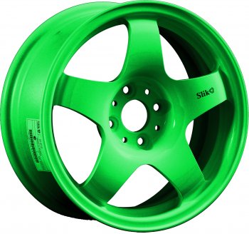 7 899 р. Кованый диск Slik Sport 6.5x15 (RAL 6038 ярко-зеленый) 6.5x15/4-5x98-120 D54.1-72.6   (Цвет: RAL 6038 ярко-зеленый)  с доставкой в г. Кемерово. Увеличить фотографию 1