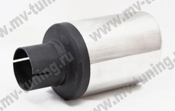 5 399 р. Универсальная насадка на глушитель (Ø100mm, скошенная, перфорированная) MV-TUNING Toyota Corona T190 седан дорестайлинг (1992-1994)  с доставкой в г. Кемерово. Увеличить фотографию 3