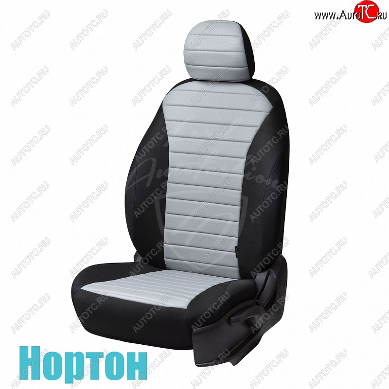 6 299 р. Комплект универсальных чехлов для сидений Lord Autofashion Нортон (трикотаж) Suzuki Splash (2008-2015) (Черный, вставка светло-серая)  с доставкой в г. Кемерово