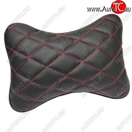 349 р. Подушка-косточка Lord Autofashion Ромб (Илана+Орегон)   (Черный + Черный + Красный)  с доставкой в г. Кемерово