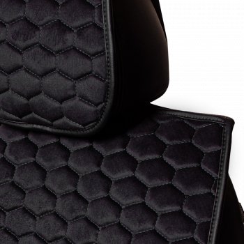 3 299 р. Комплект накидок на сиденья Lord Autofashion Тейлор (велюр, 2 места)   (Чёрный)  с доставкой в г. Кемерово. Увеличить фотографию 3