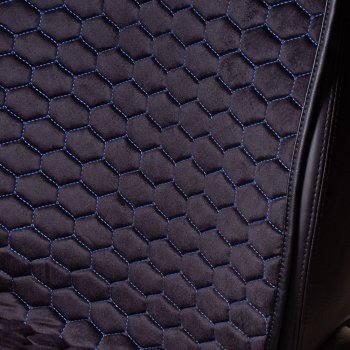 3 299 р. Комплект накидок на сиденья Lord Autofashion Тейлор (велюр, 2 места)   (Чёрный/Синий)  с доставкой в г. Кемерово. Увеличить фотографию 2