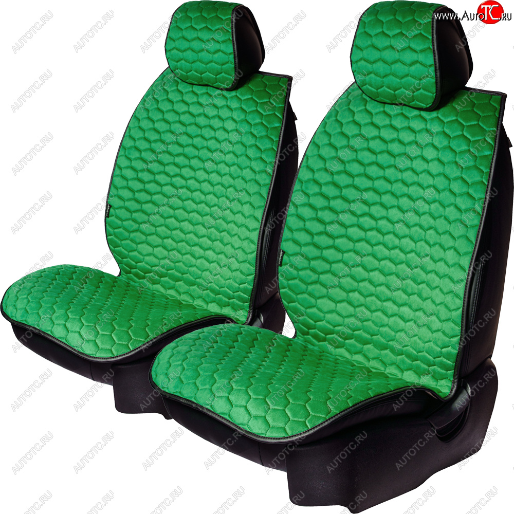 3 299 р. Комплект накидок на сиденья Lord Autofashion Тейлор (велюр, 2 места)   (Зелёный 1655)  с доставкой в г. Кемерово