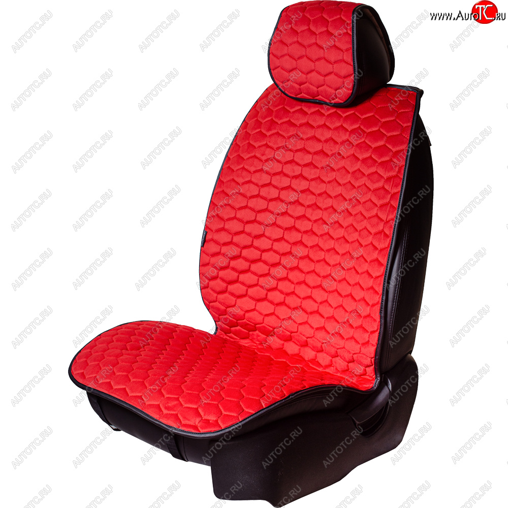 3 299 р. Комплект накидок на сиденья Lord Autofashion Тейлор (велюр, 2 места)   (Красный 4206)  с доставкой в г. Кемерово
