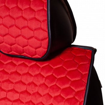 3 299 р. Комплект накидок на сиденья Lord Autofashion Тейлор (велюр, 2 места)   (Красный 4206)  с доставкой в г. Кемерово. Увеличить фотографию 3