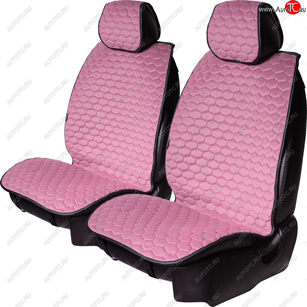 3 399 р. Комплект накидок на сиденья Lord Autofashion Тейлор (велюр, 2 места)   (Розовый 465)  с доставкой в г. Кемерово