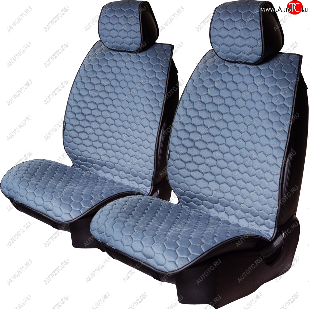 3 299 р. Комплект накидок на сиденья Lord Autofashion Тейлор (велюр, 2 места)   (Серо-голубой 290)  с доставкой в г. Кемерово