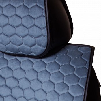 3 299 р. Комплект накидок на сиденья Lord Autofashion Тейлор (велюр, 2 места)   (Серо-голубой 290)  с доставкой в г. Кемерово. Увеличить фотографию 3