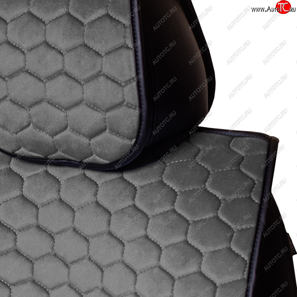 3 299 р. Комплект накидок на сиденья Lord Autofashion Тейлор (велюр, 2 места)   (Серый 715)  с доставкой в г. Кемерово