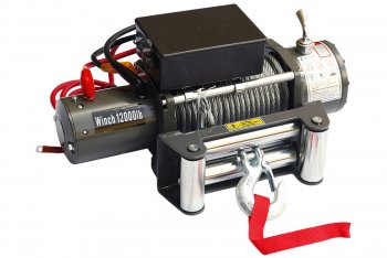 Лебёдка электрическая 12000 lbs 5443 кг Electric Winch (влагозащищенная)  (стальной трос)