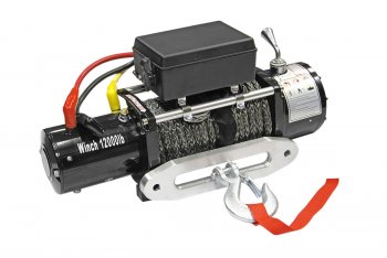 Лебёдка электрическая 12000 lbs 5443 кг Electric Winch (влагозащищенная)  (синтетический трос)