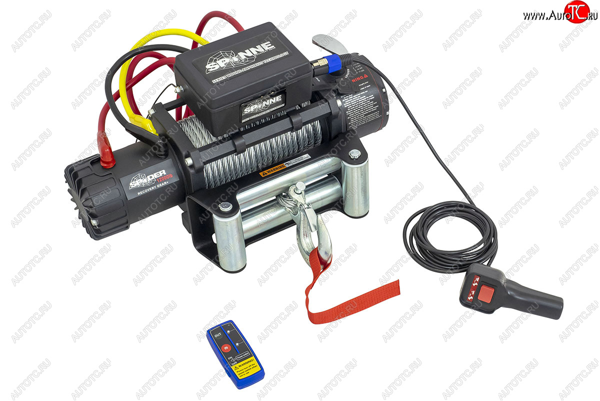 28 999 р. Лебёдка электрическая SPIDER 12000 lbs 5443 кг Electric Winch (влагозащищенная)   (стальной трос)  с доставкой в г. Кемерово
