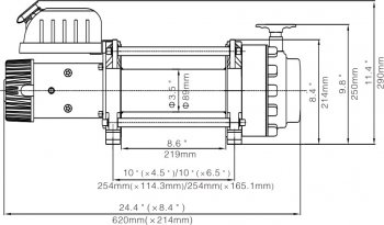 88 779 р. Лебёдка электрическая Runva (индустр., 12V)   (17500 lbs (7930 кг))  с доставкой в г. Кемерово. Увеличить фотографию 3