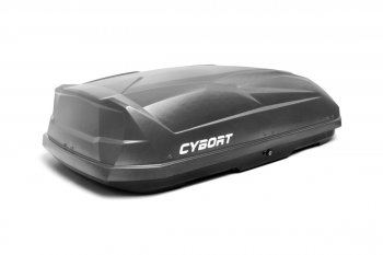 39 799 р. Багажный бокс CYBORT CarNet (460 л, двухсторонний, быстросъемные крепления краб) на крышу Skoda Scala (2019-2025) (серый матовый с защитным покрытием Raptor)  с доставкой в г. Кемерово. Увеличить фотографию 3