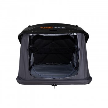 121 999 р. Багажный бокс-палатка Yuago Travel 2.0 (зима, 1000 л/230x160x35 см) на крышу KIA Spectra (2000-2009) (Черный бокс, тент графит)  с доставкой в г. Кемерово. Увеличить фотографию 2