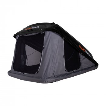 121 999 р. Багажный бокс-палатка Yuago Travel 2.0 (зима, 1000 л/230x160x35 см) на крышу KIA Spectra (2000-2009) (Черный бокс, тент графит)  с доставкой в г. Кемерово. Увеличить фотографию 3