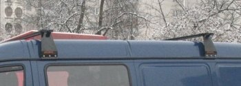 5 499 р. Багажник на водосток Атлант (на высокую крышу усиленный, 2 стойки + 2 поперечины длиной 1700 мм, полукомплект) Volkswagen Transporter T3 (1979-1990) (Высота крыши до 190 мм, Без фиксаторов груза)  с доставкой в г. Кемерово. Увеличить фотографию 1