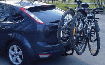 3 999 р. Велокрепление на фаркоп Twin Rider (2 велосипеда) Ford Focus 4 CEW хэтчбэк дорестайлинг (2018-2021)  с доставкой в г. Кемерово. Увеличить фотографию 2
