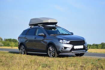 29 389 р. Автобокс PT GROUP (450 л., 187х88х44, двустороннее открывание) Active M серый Mazda Atenza GG седан дорестайлинг (2002-2005) (Серый)  с доставкой в г. Кемерово. Увеличить фотографию 2