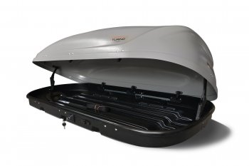 18 999 р. Автобокс PT GROUP (360л., 140х83х45, двустороннее открывание) Turino Compact серый   (Серый)  с доставкой в г. Кемерово. Увеличить фотографию 3