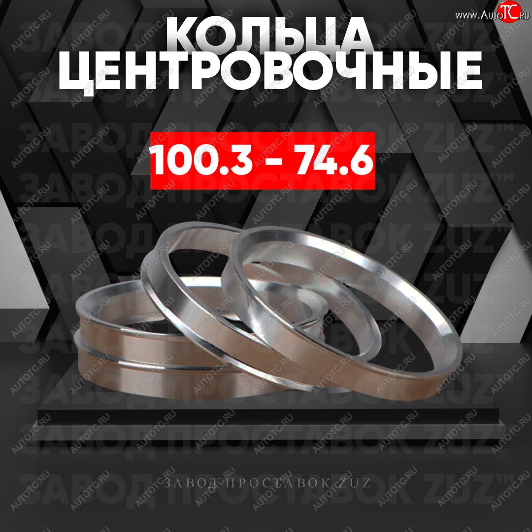 1 849 р. Алюминиевое центровочное кольцо   (4 шт) ЗУЗ 74.6 x 100.3    с доставкой в г. Кемерово