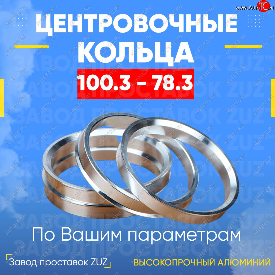 1 849 р. Алюминиевое центровочное кольцо   (4 шт) ЗУЗ 78.3 x 100.3   с доставкой в г. Кемерово