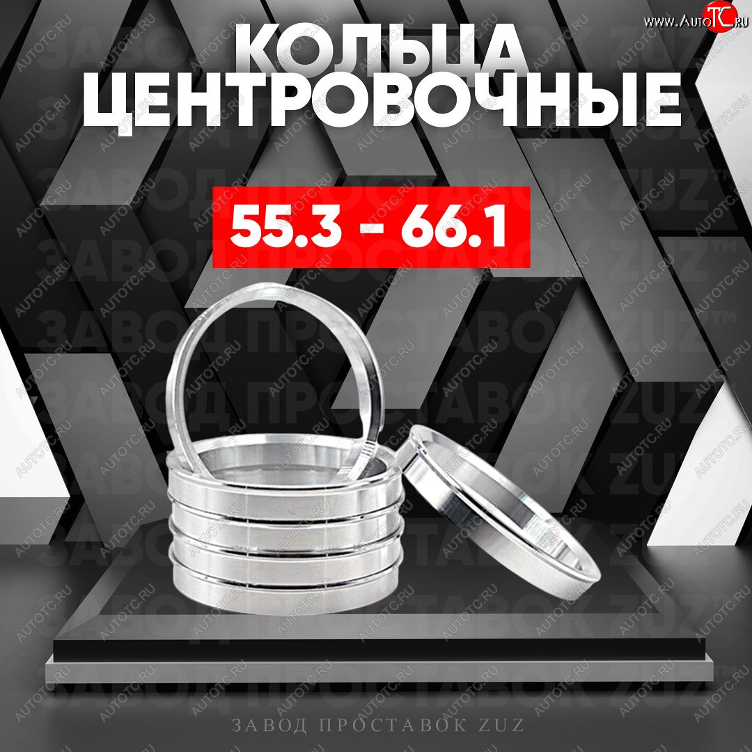1 849 р. Алюминиевое центровочное кольцо (4 шт) ЗУЗ 55.3 x 66.1    с доставкой в г. Кемерово