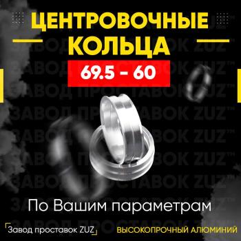 Алюминиевое центровочное кольцо (4 шт) ЗУЗ 60.0 x 69.5 Nissan Latio N17 седан правый руль дорестайлинг (2014-2016) 