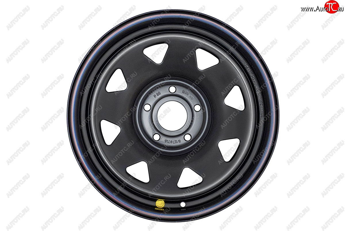 8 449 р. Штампованый диск OFF-ROAD Wheels (усиленный, треугольник мелкий) 8.0x17   (Цвет: черный)  с доставкой в г. Кемерово