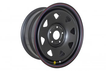 8 449 р. Штампованый диск OFF-ROAD Wheels (усиленный, треугольник мелкий) 8.0x17   (Цвет: черный)  с доставкой в г. Кемерово. Увеличить фотографию 2