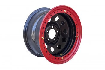 Штампованый диск OFF-ROAD Wheels (усиленный, с бедлоком) 8.0x16  (Цвет: черный-красный)