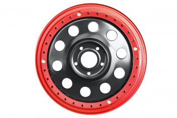 13 999 р. Штампованый диск OFF-ROAD Wheels (усиленный, с бедлоком) 8.0x17   (Цвет: черный-красный)  с доставкой в г. Кемерово. Увеличить фотографию 2