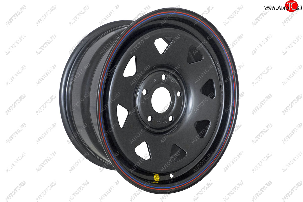 8 449 р. Штампованый диск OFF-ROAD Wheels (усиленный, треугольник мелкий) 8.0x17   (Цвет: черный)  с доставкой в г. Кемерово
