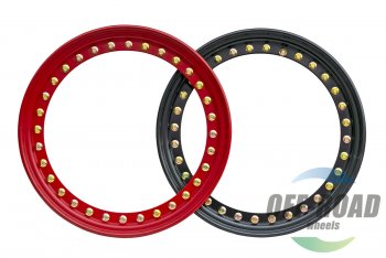 15 349 р. Штампованый диск OFF-ROAD Wheels (стальной усиленный с двойным бедлоком, круг - черный/красный). 8.0 x 16    с доставкой в г. Кемерово. Увеличить фотографию 4